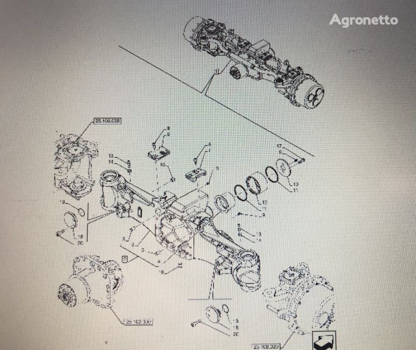 ZWROTNICA axle for Case IH OPTUM 270 wheel tractor