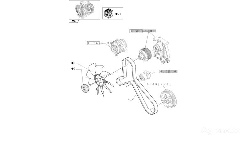 87516755 cooling fan for New Holland T6010  wheel tractor